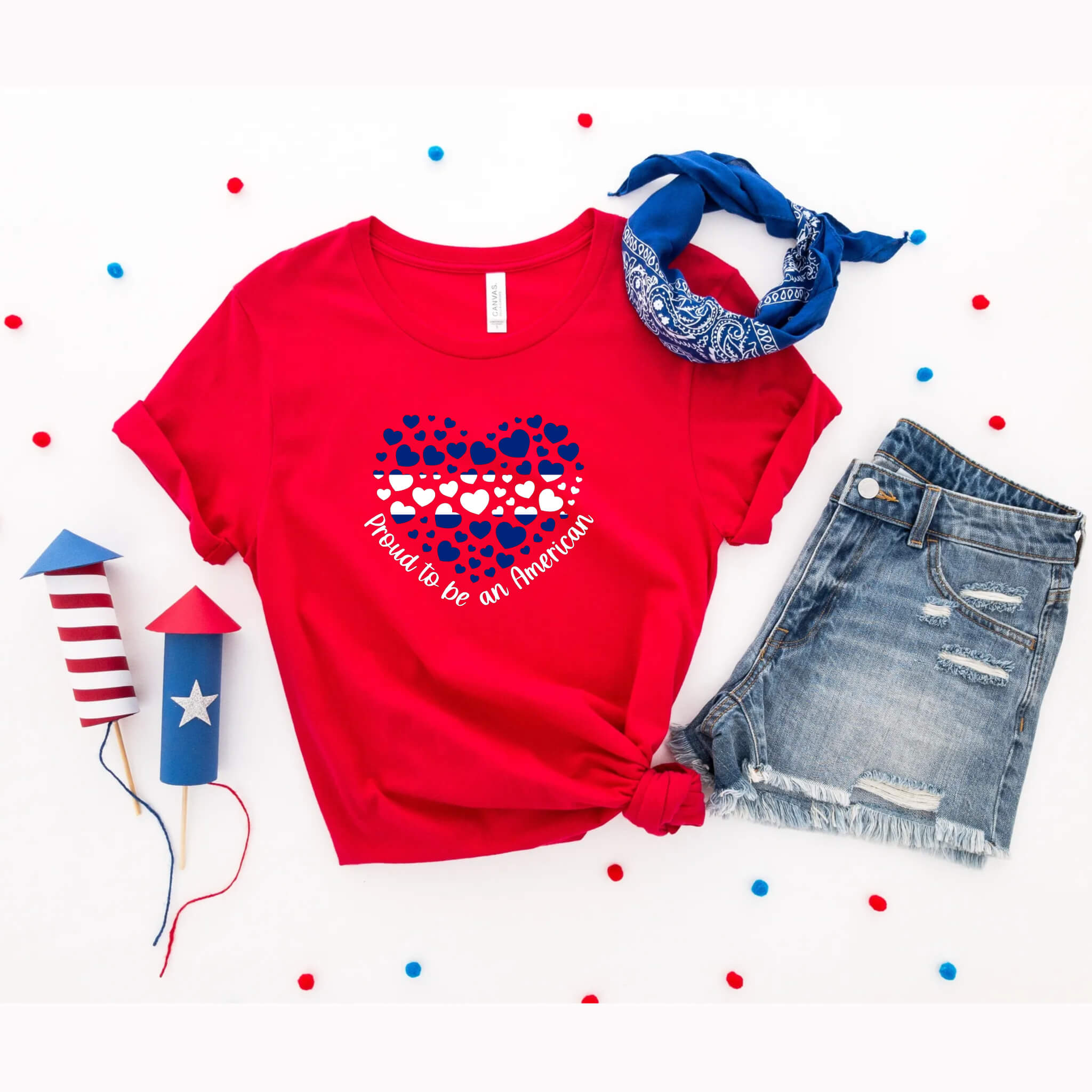 4th of July - Proud To Be American Patriotic Women’s Graphic Print T-Shirt / Tank Top