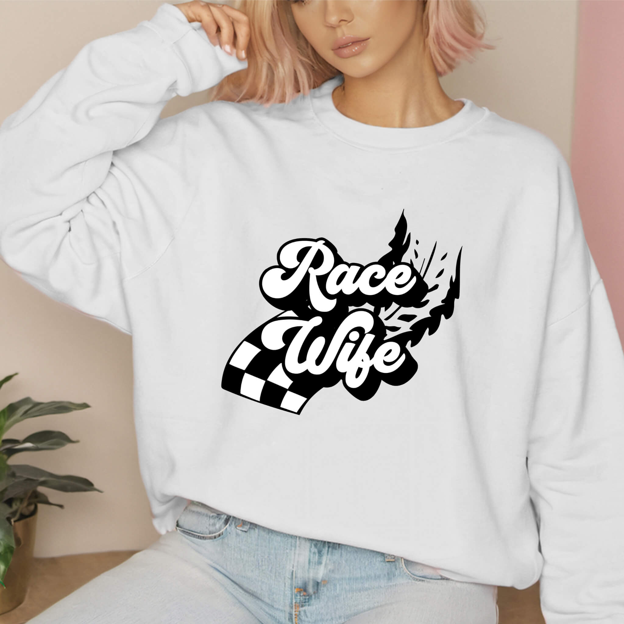 Racing - Race Wife Women's Graphic Print Sweatshirt