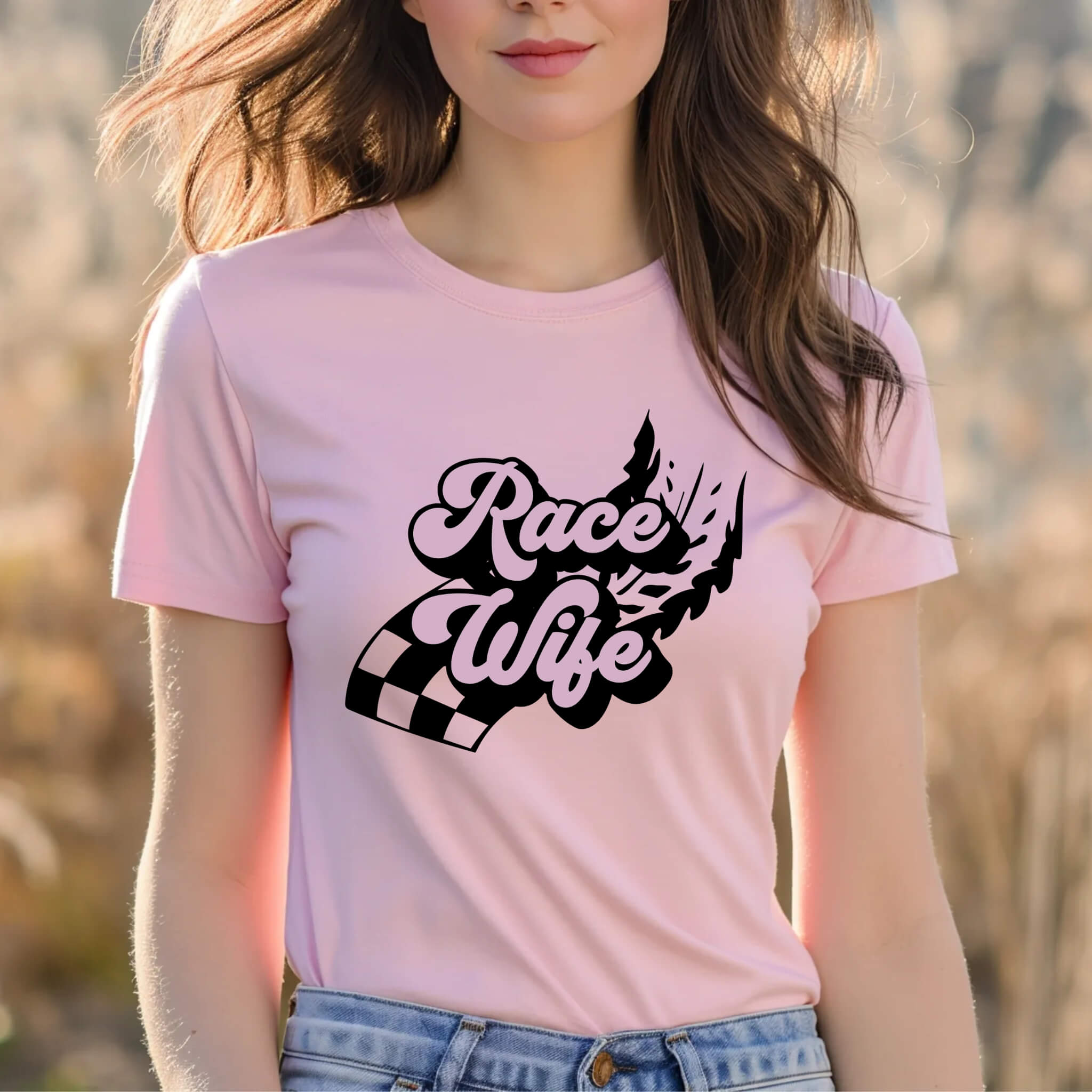 Racing - Race Wife Women's Graphic Print T-Shirt