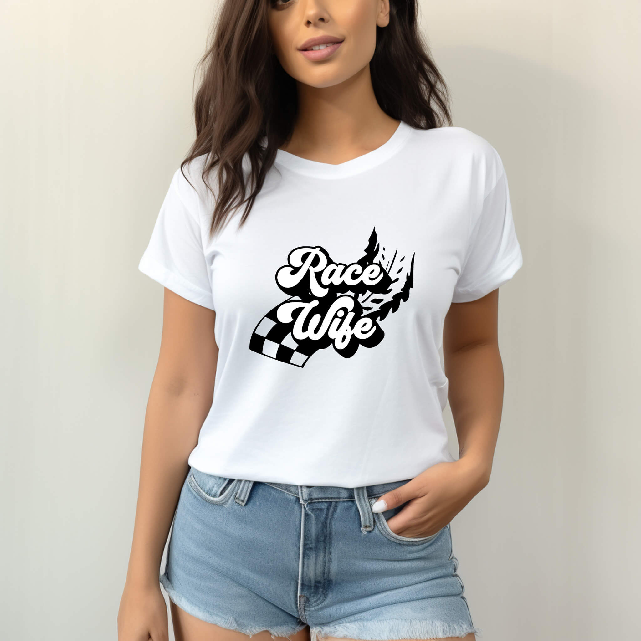 Racing - Race Wife Women's Graphic Print T-Shirt