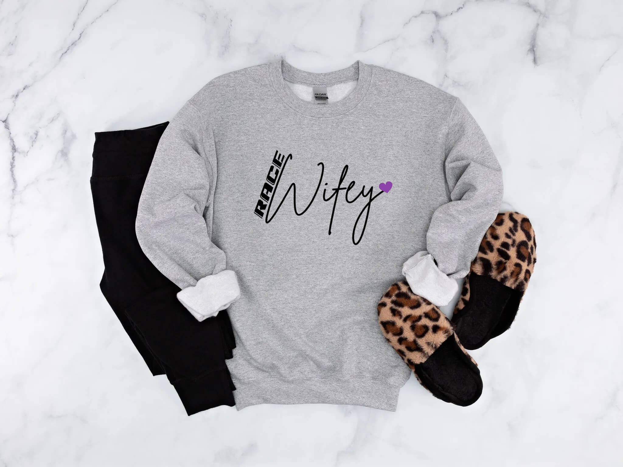 Racing - Race Wifey Customized Women's Graphic Print Sweatshirt