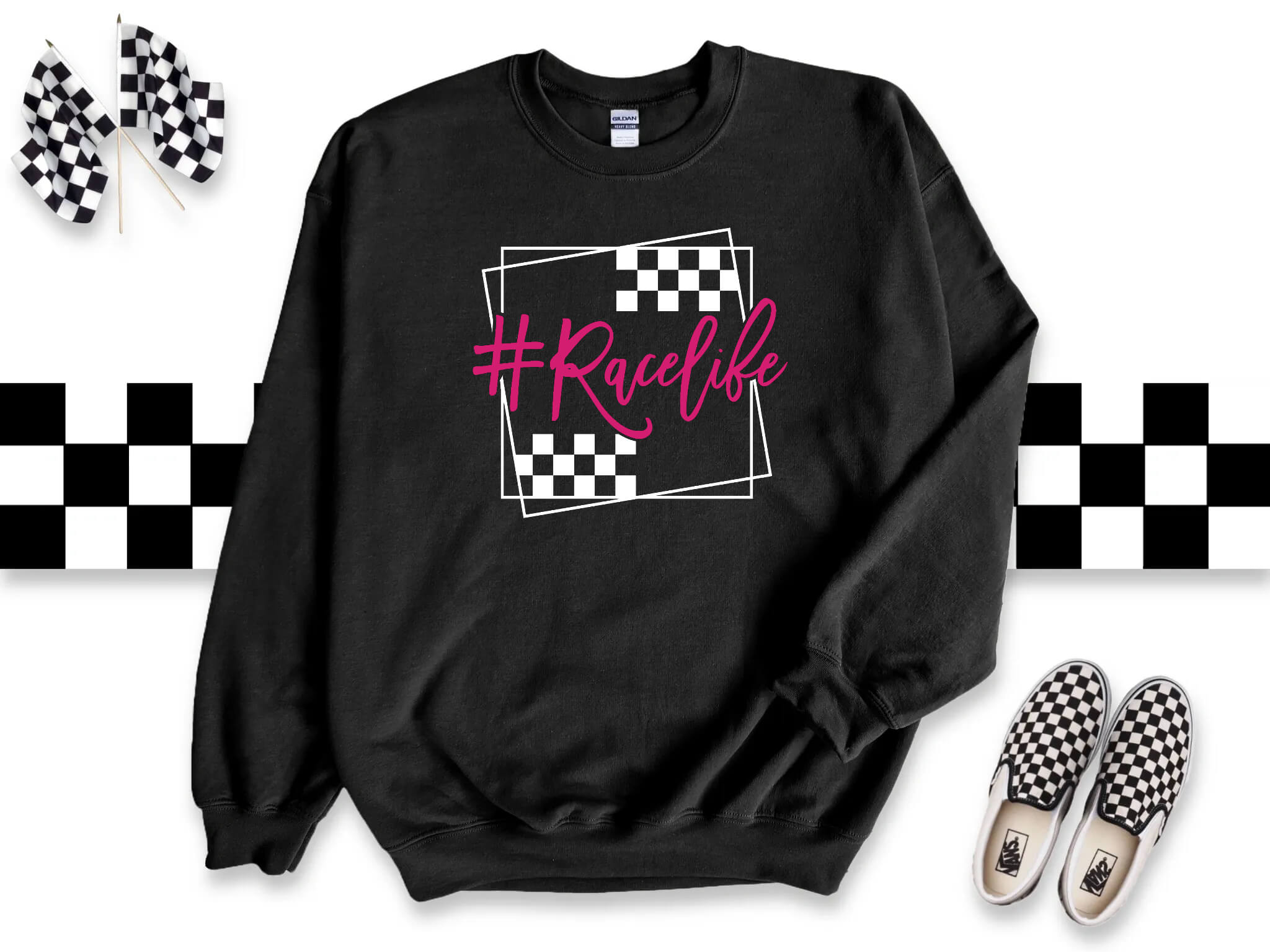 Racing - #Racelife Customizable Unisex Men's Women's Graphic Print Sweatshirt