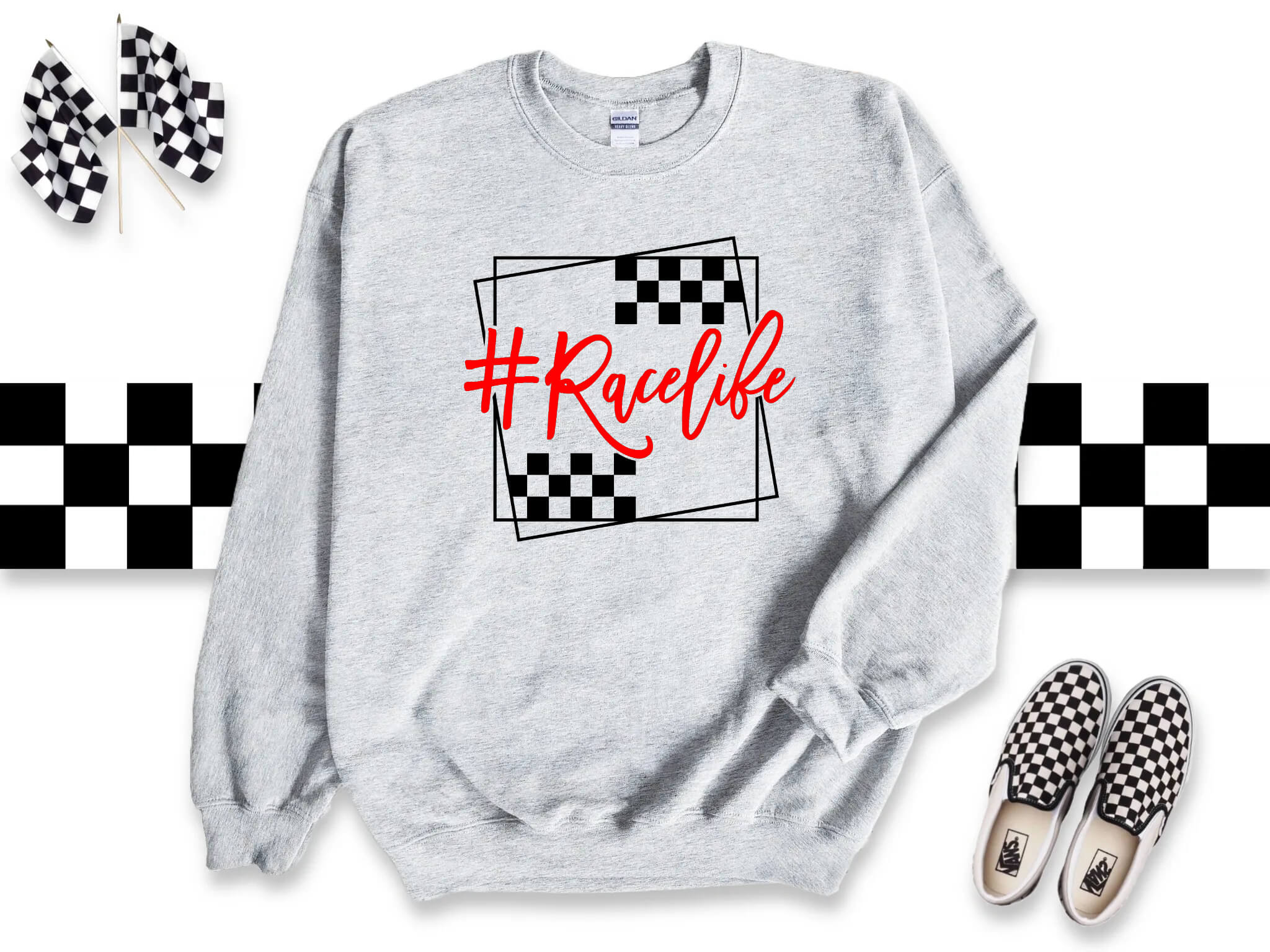 Racing - #Racelife Customizable Unisex Men's Women's Graphic Print Sweatshirt