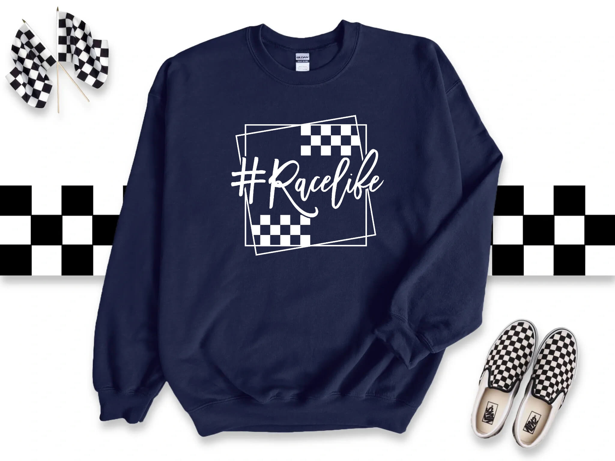 Racing - #Racelife Customizable Unisex Men's Women's Graphic Print Sweatshirt