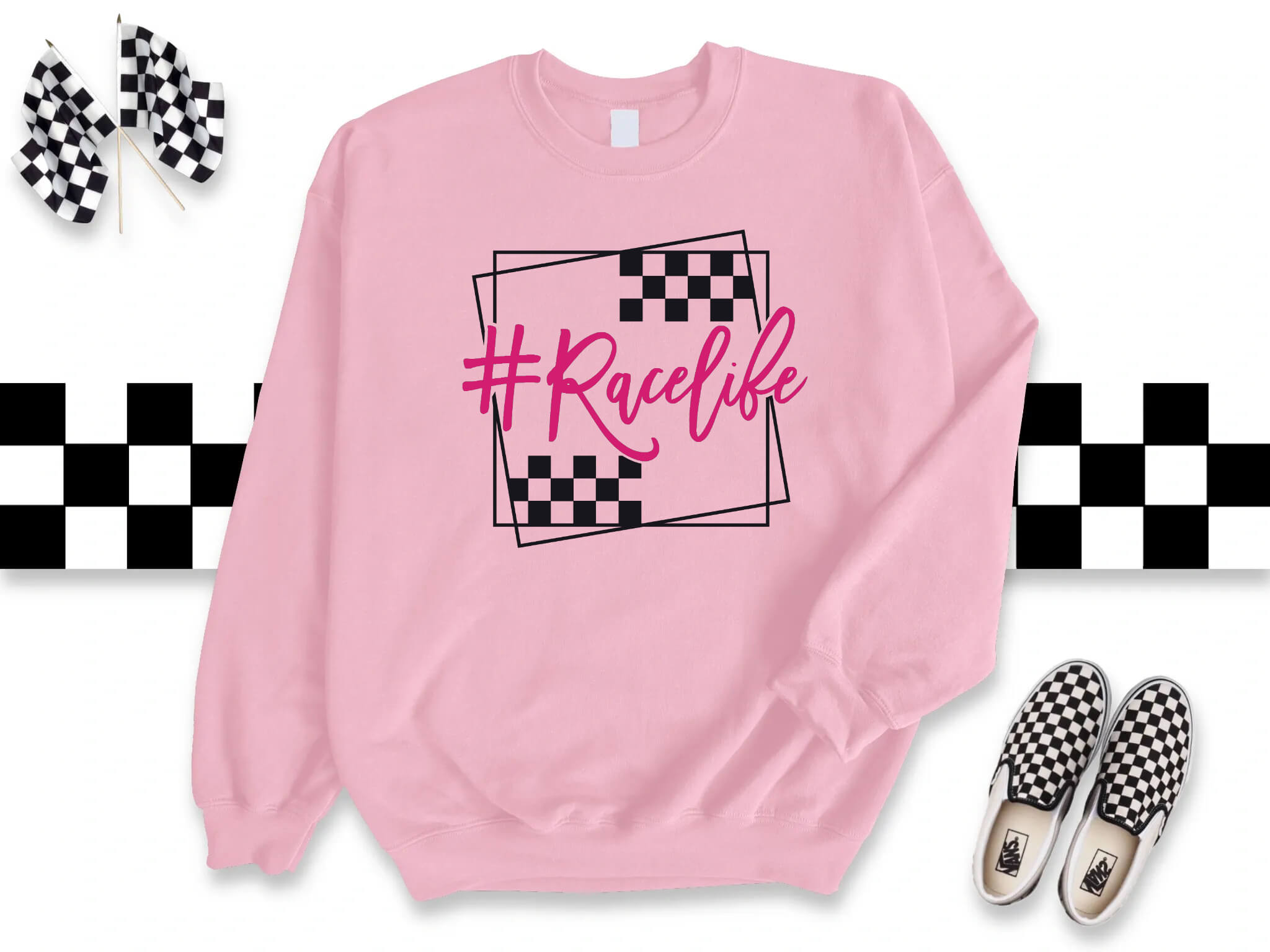 Racing - #Racelife Customizable Unisex Men's Women's Graphic Print Sweatshirt