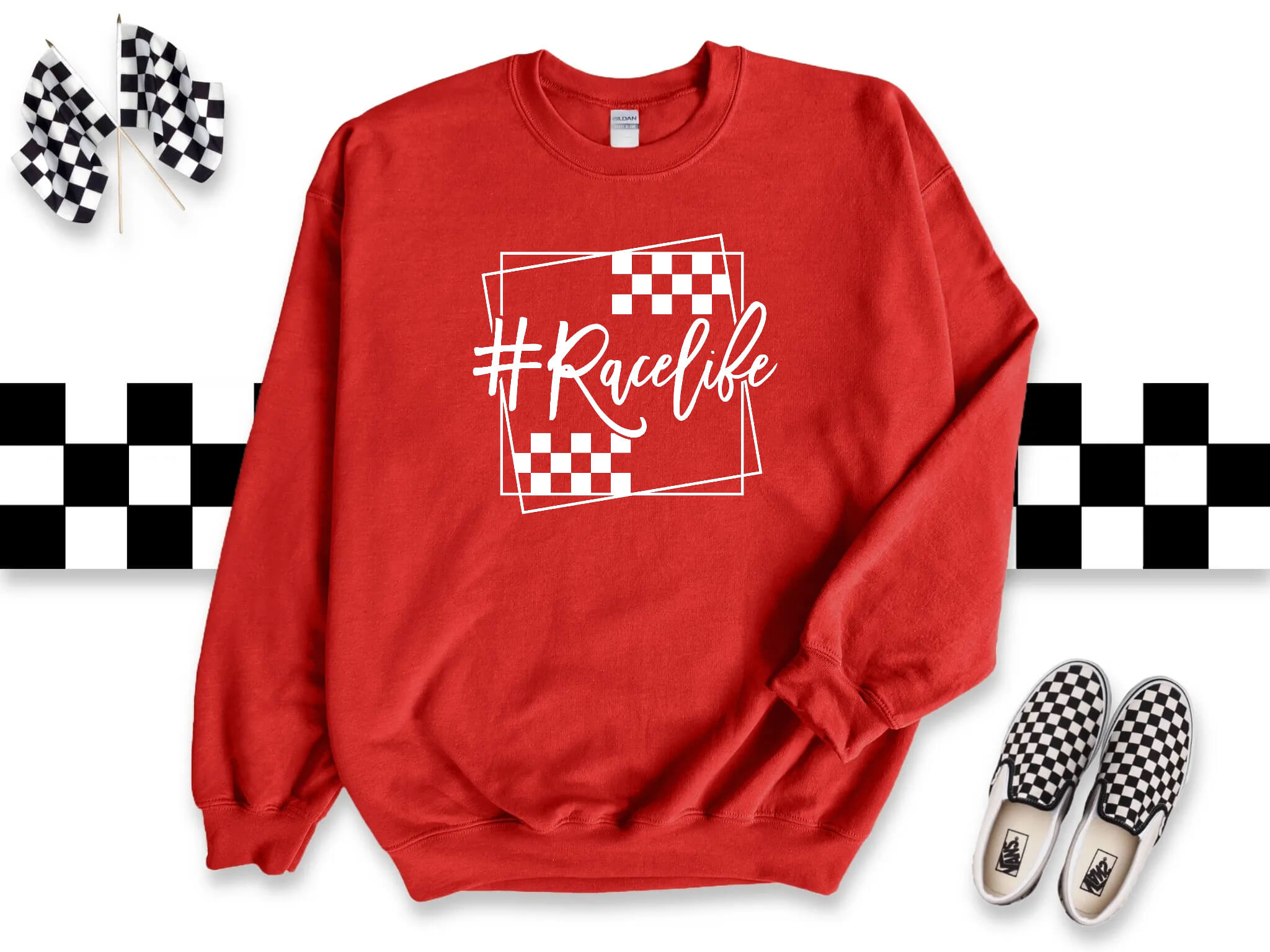 Racing - #Racelife Customizable Unisex Men's Women's Graphic Print Sweatshirt