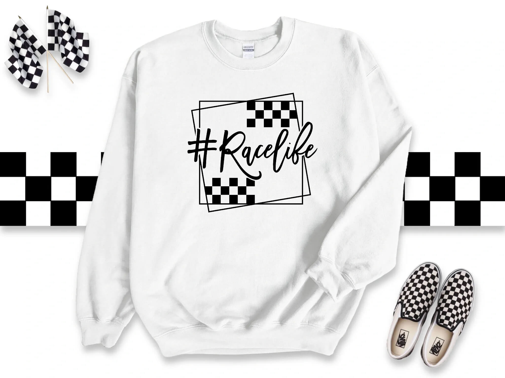 Racing - #Racelife Customizable Unisex Men's Women's Graphic Print Sweatshirt