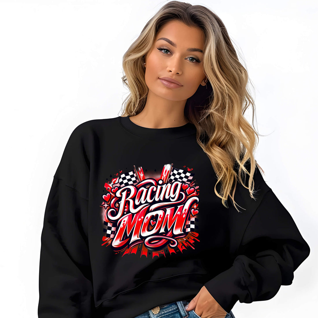 Racing - Racing Mom Women's Sublimation Graphic Print Sweatshirt