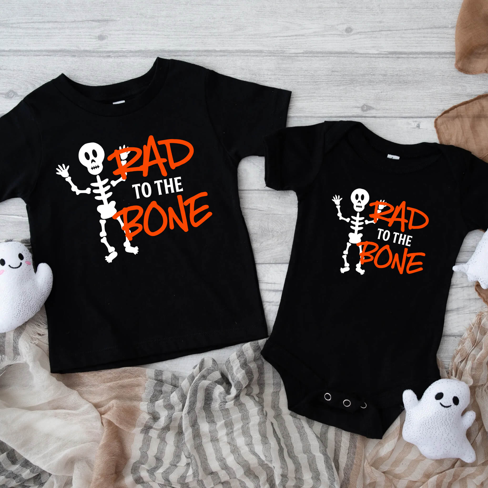 Halloween Rad to the Bone Skeleton Customizable Baby Infant Toddler Graphic Print