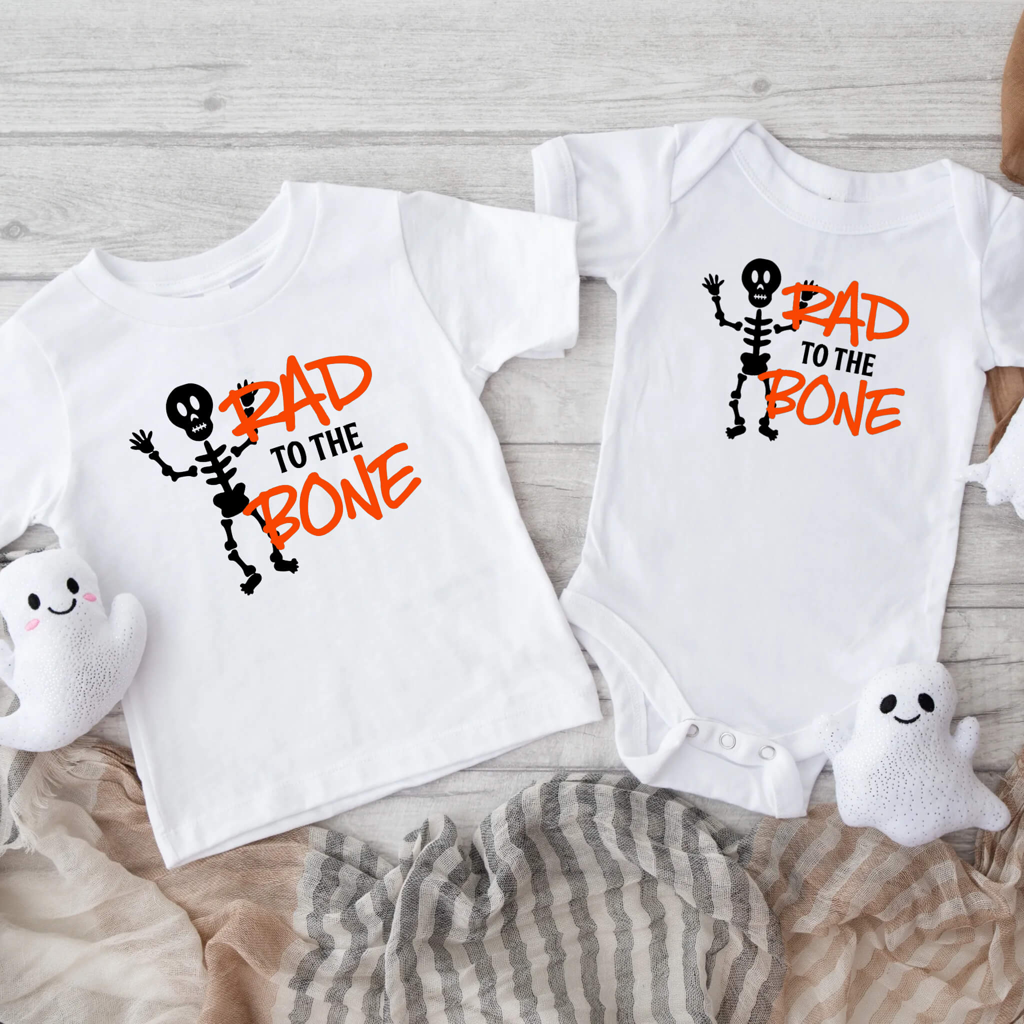 Halloween Rad to the Bone Skeleton Customizable Baby Infant Toddler Graphic Print