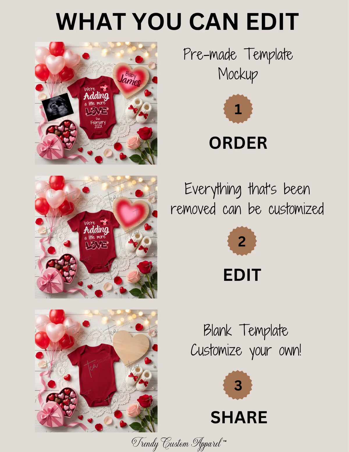 February Baby Announcement Template | Adding More Love | Canva Editable, Instant Download TrendyCustomApparel™