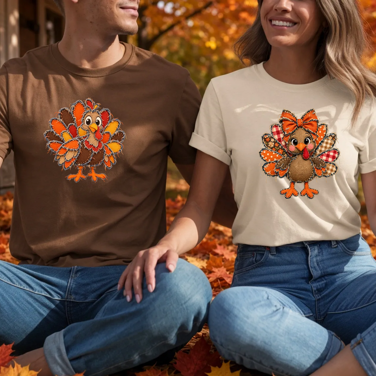 Unisex Thanksgiving Turkey Graphic T-Shirt – Faux-Ripped Look TrendyCustomApparel™