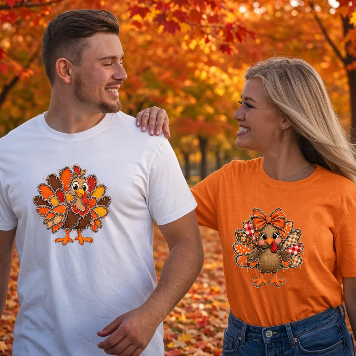 Unisex Thanksgiving Turkey Graphic T-Shirt – Faux-Ripped Look TrendyCustomApparel™