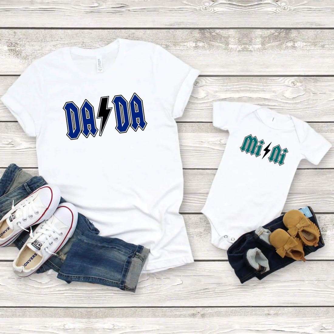 Camisetas Rocker Dada y Mini Daddy &amp; Me a juego