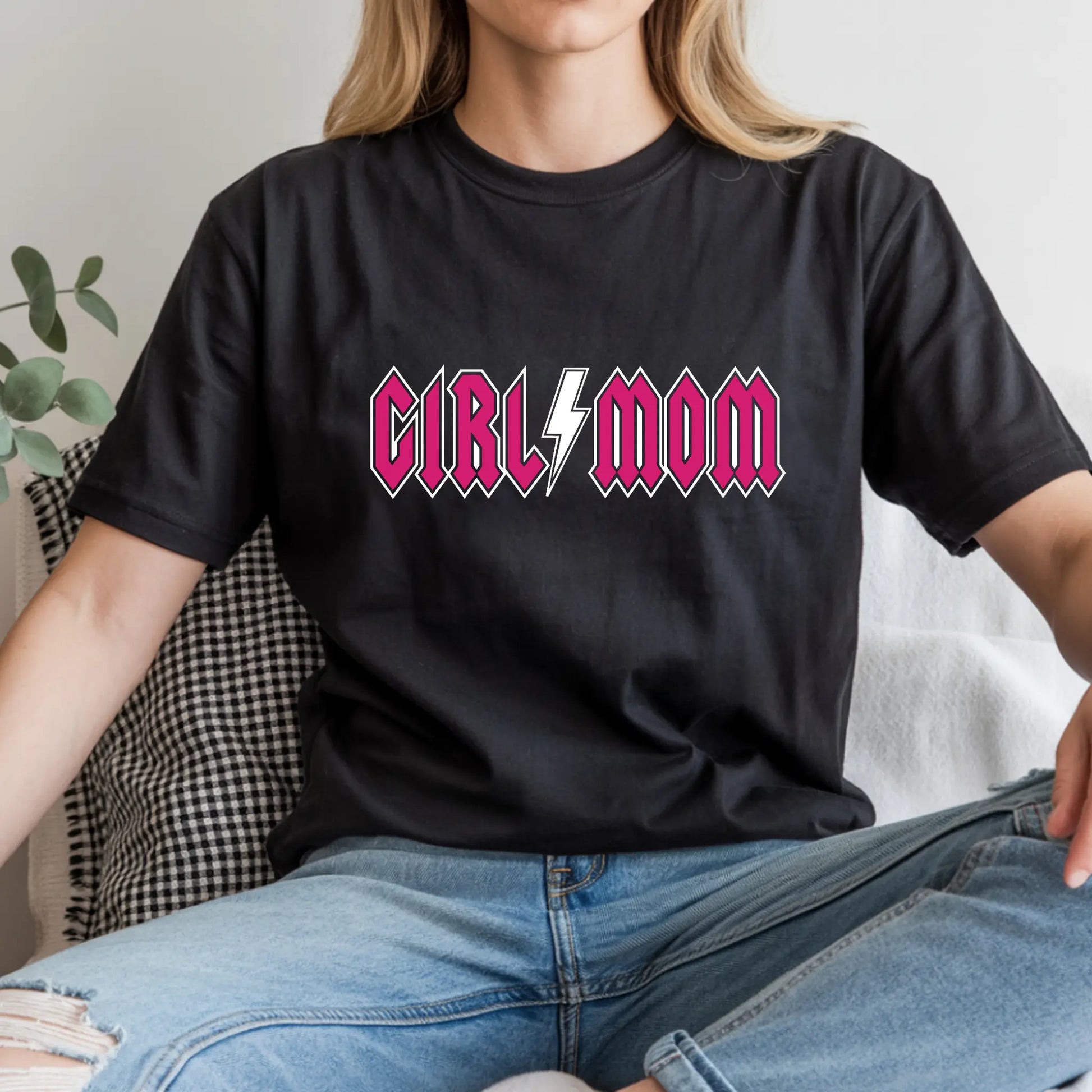 Rocker Girl Mom, Women's DTF Customizable Color Choice T-Shirt TrendyCustomApparel™