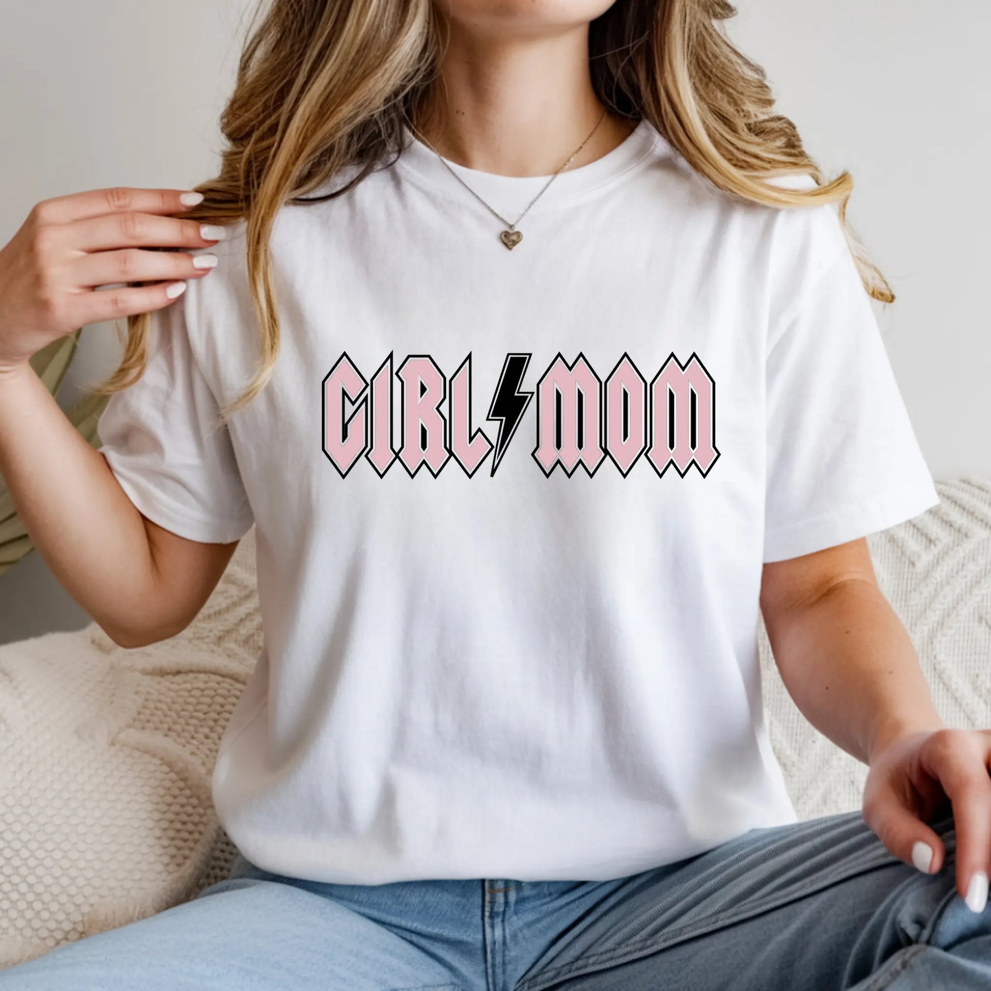 Rocker Girl Mom, Women's DTF Customizable Color Choice T-Shirt TrendyCustomApparel™