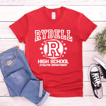 Camiseta con estampado gráfico del logotipo del Departamento Atlético de Halloween Grease Rydell High School