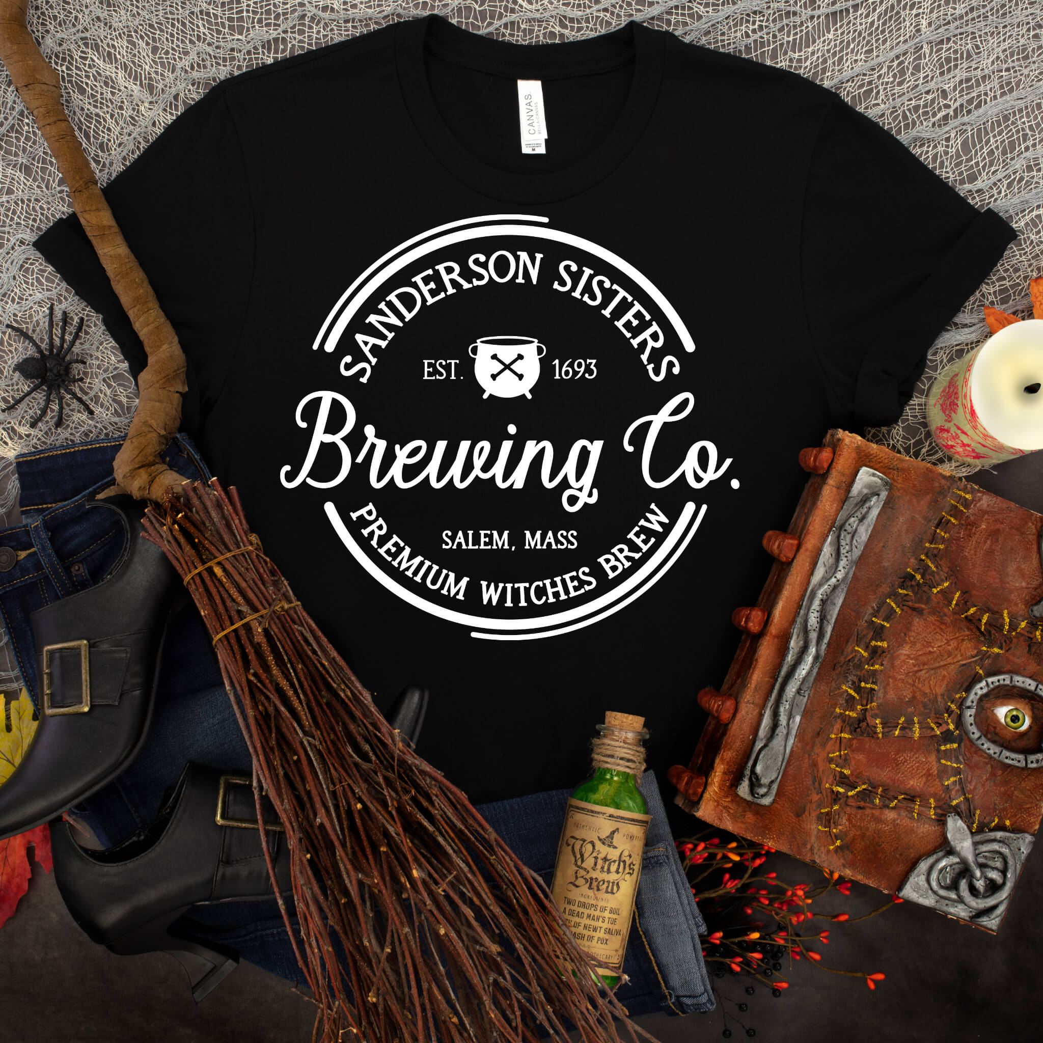 Halloween Customized Sanderson Sisters Brewing Co. Ladies Graphic Print T-Shirt