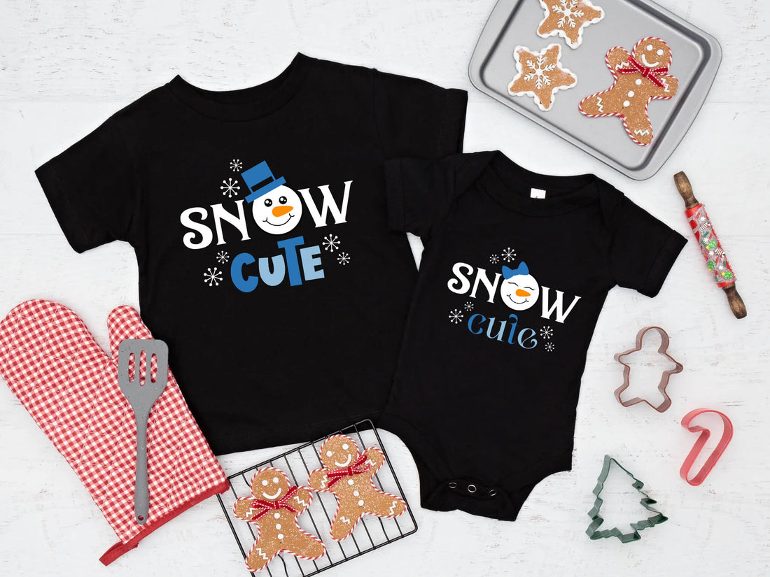 Camiseta con estampado gráfico para niño/niña, muñeco de nieve navideño, nieve