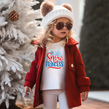 Christmas Snow Princess Girl's Graphic Print T-Shirt