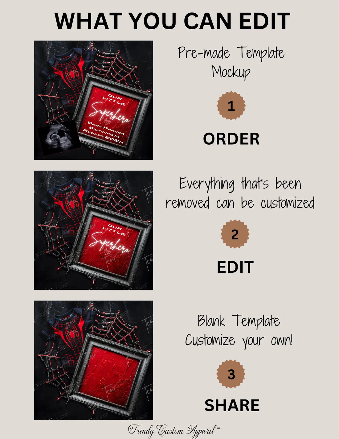 Spiderman Superhero Pregnancy Announcement Template | Fully Editable Canva Digital Download TrendyCustomApparel™
