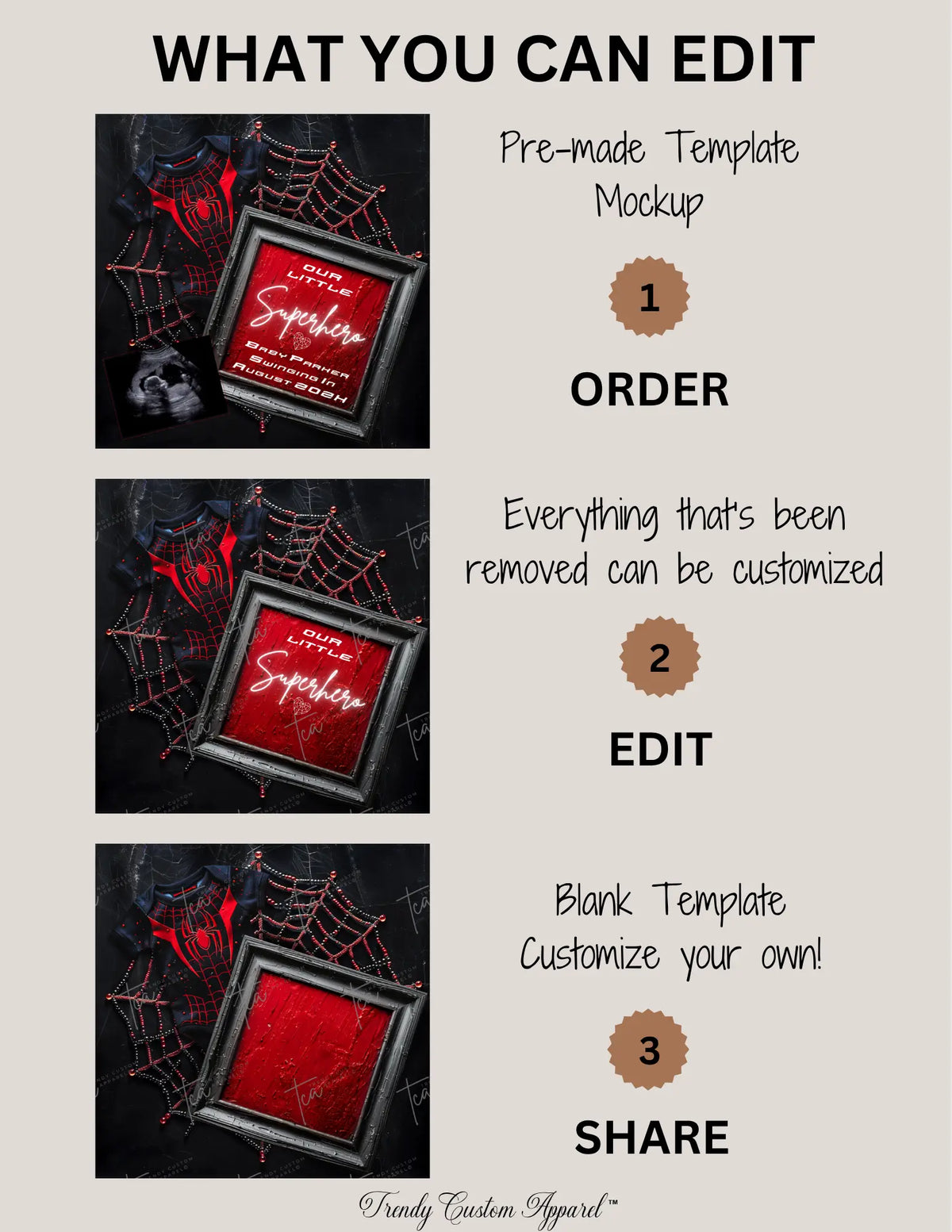 Spiderman Superhero Pregnancy Announcement Template | Fully Editable Canva Digital Download TrendyCustomApparel™