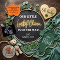 St. Patrick’s Day Pregnancy Announcement Template | Lucky Charm Baby Reveal Canva Template TrendyCustomApparel™