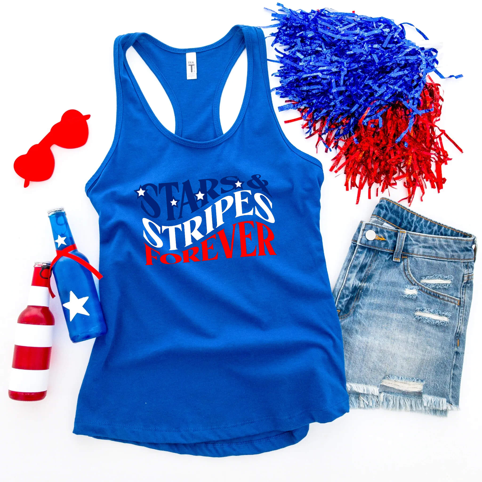 4th of July - Stars & Stripes Forever Patriotic Graphic Print Women’s T-Shirt / Tank Top