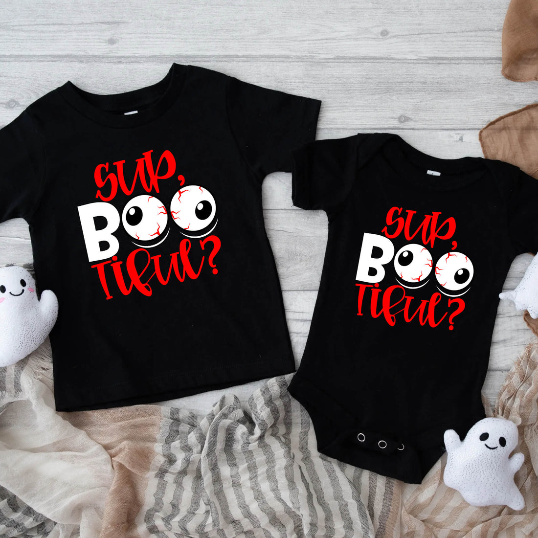 Sup de Halloween para niños, ¿Bootiful? Impresión gráfica personalizable para bebés y niños pequeños