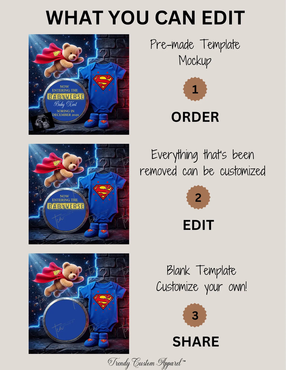 Superman Babyverse Pregnancy Announcement | Digital Canva Template | Superhero Baby Reveal | Gender Neutral | Instant Download | 2 Templates Included TrendyCustomApparel™