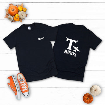 Halloween Grease T-Birds Camiseta con estampado gráfico personalizada para niños pequeños, jóvenes o hombres