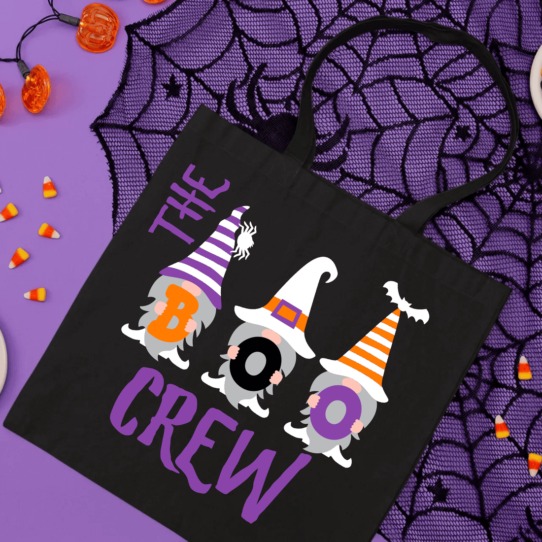 Halloween Nome's The Boo Crew Trick or Treat Candy Large Tote Bag