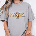 Women’s Mama Bouncy Tiger Graphic T-Shirt, Oversized Mama Est. Date Tee TrendyCustomApparel™