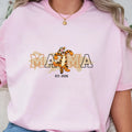 Women’s Mama Bouncy Tiger Graphic T-Shirt, Oversized Mama Est. Date Tee TrendyCustomApparel™