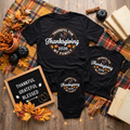 Thankful For My Family Fall Thanksgiving Personalized Year Matching Family Group Graphic Print T-Shirt TrendyCustomApparel™