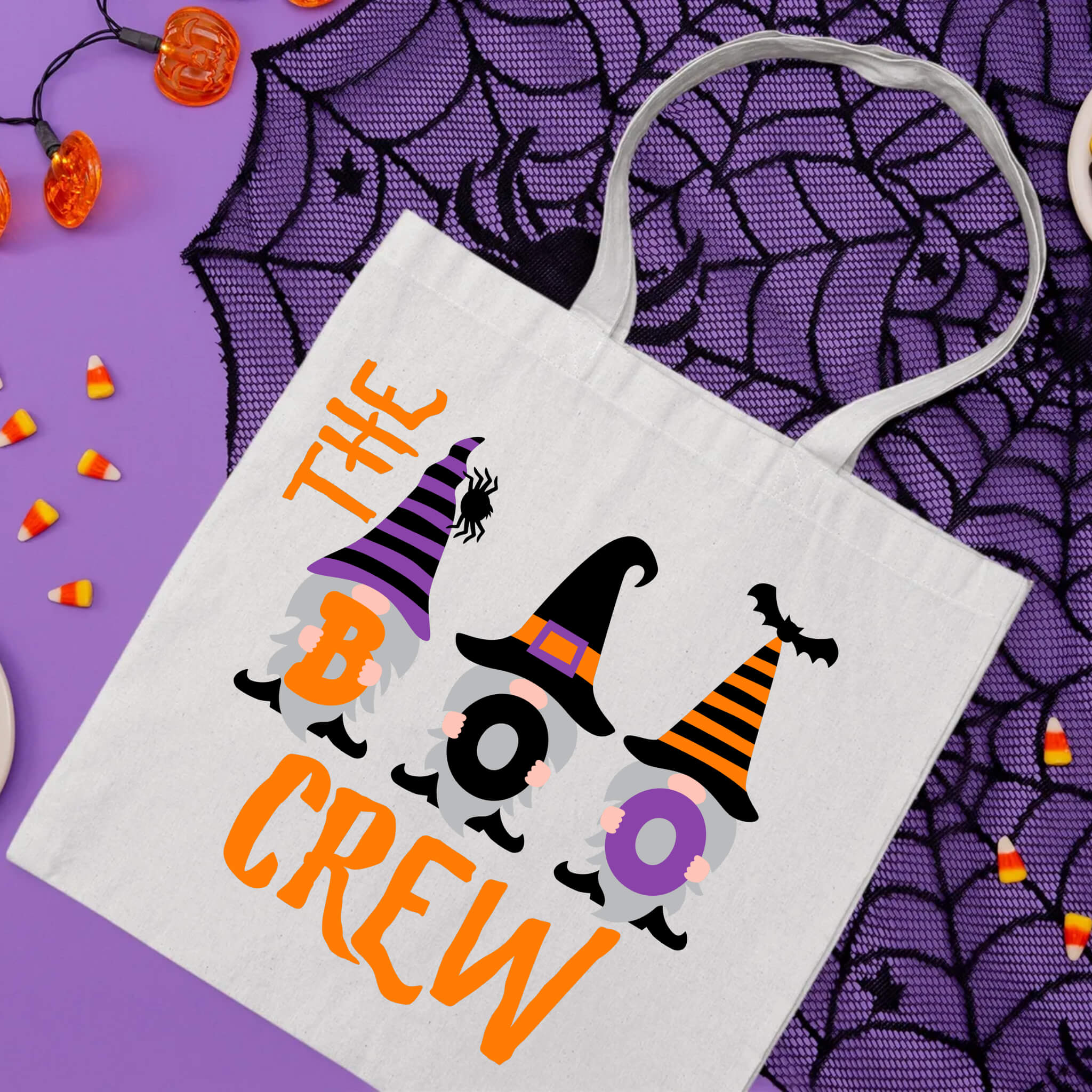 Halloween Nome's The Boo Crew Trick or Treat Candy Large Tote Bag
