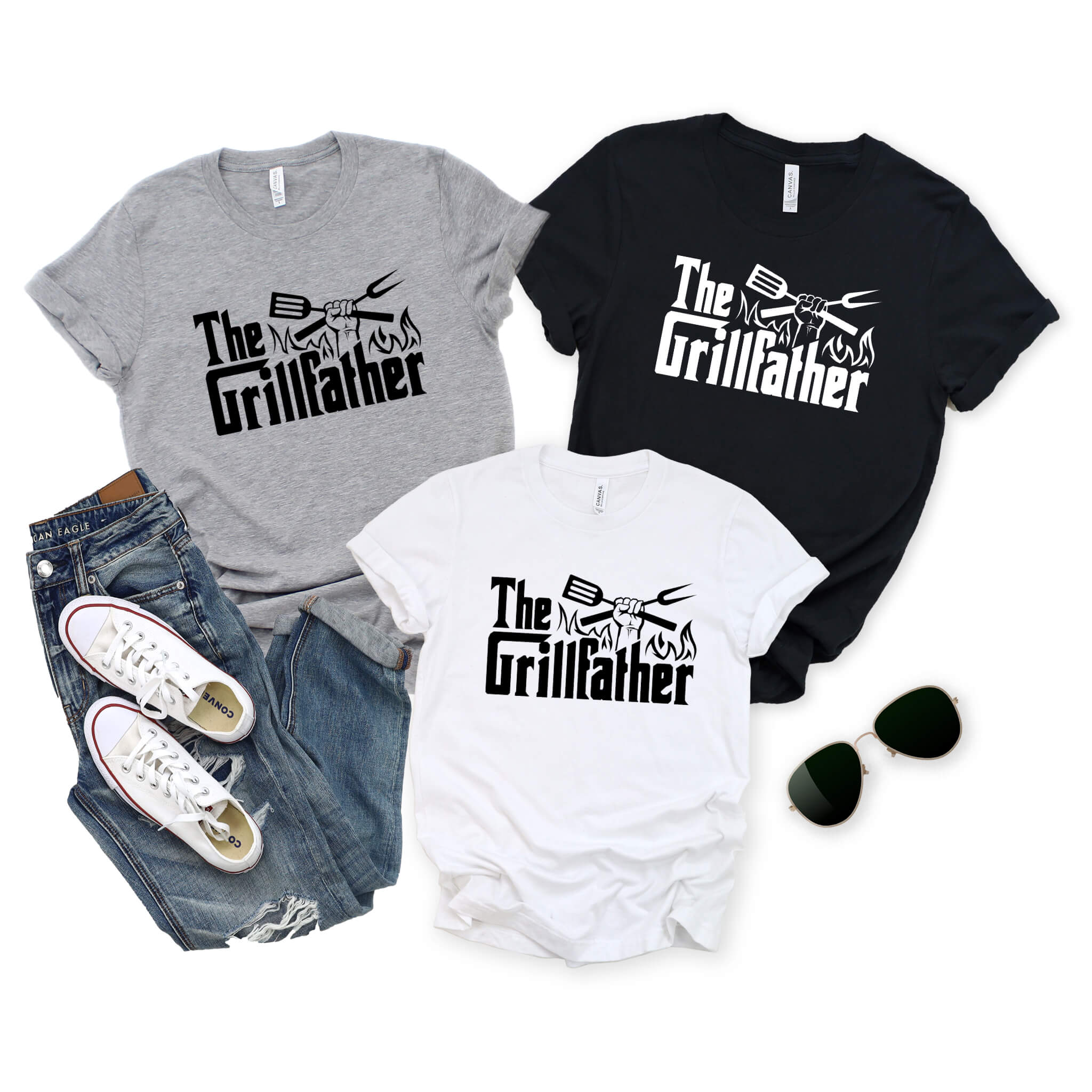 The Grillfather T-Shirt Guys Men's Birthday Christmas Father's Day Gift