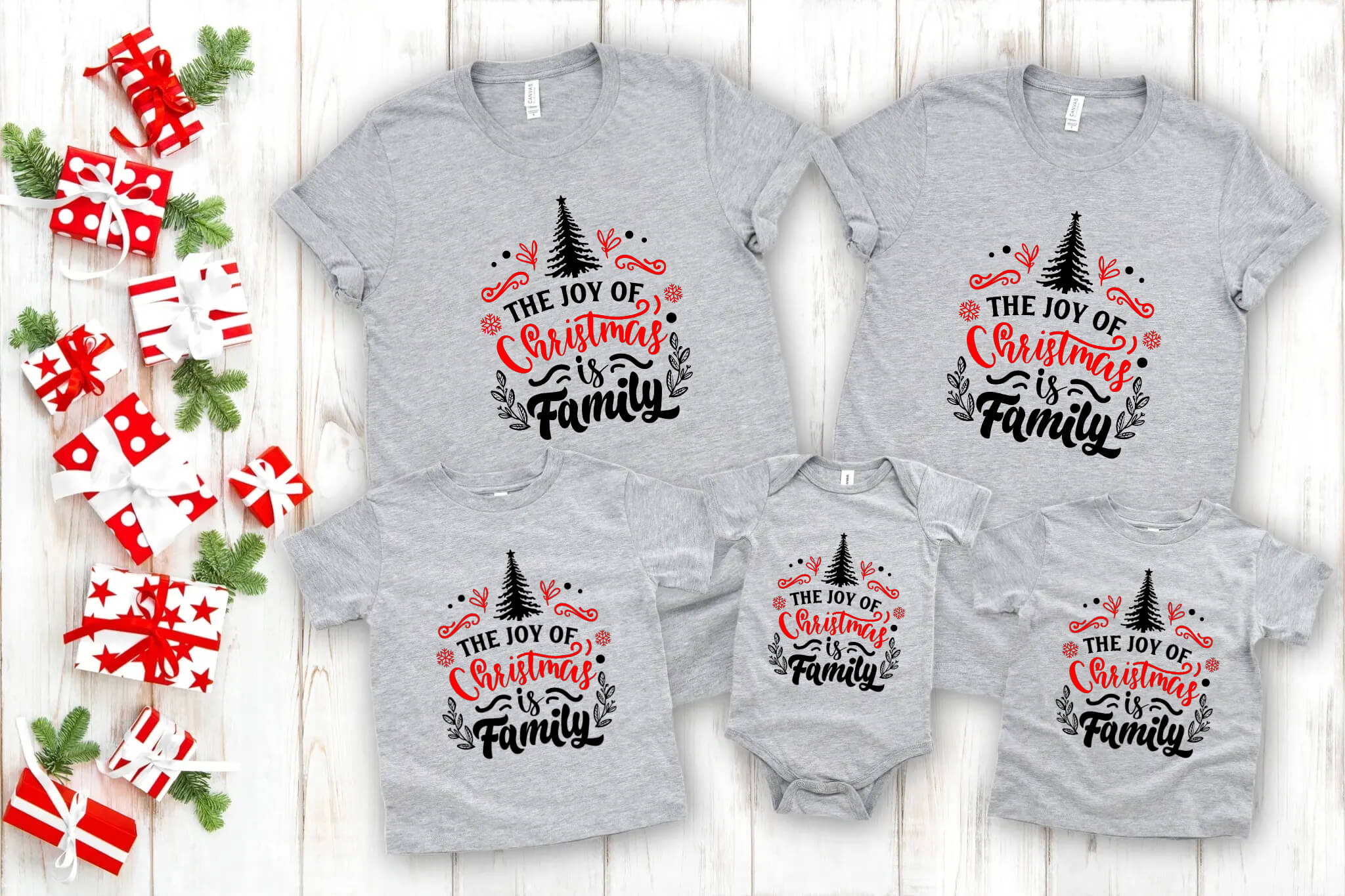 Christmas The Joy Of Christmas is Family Matching Graphic Print T-Shirt