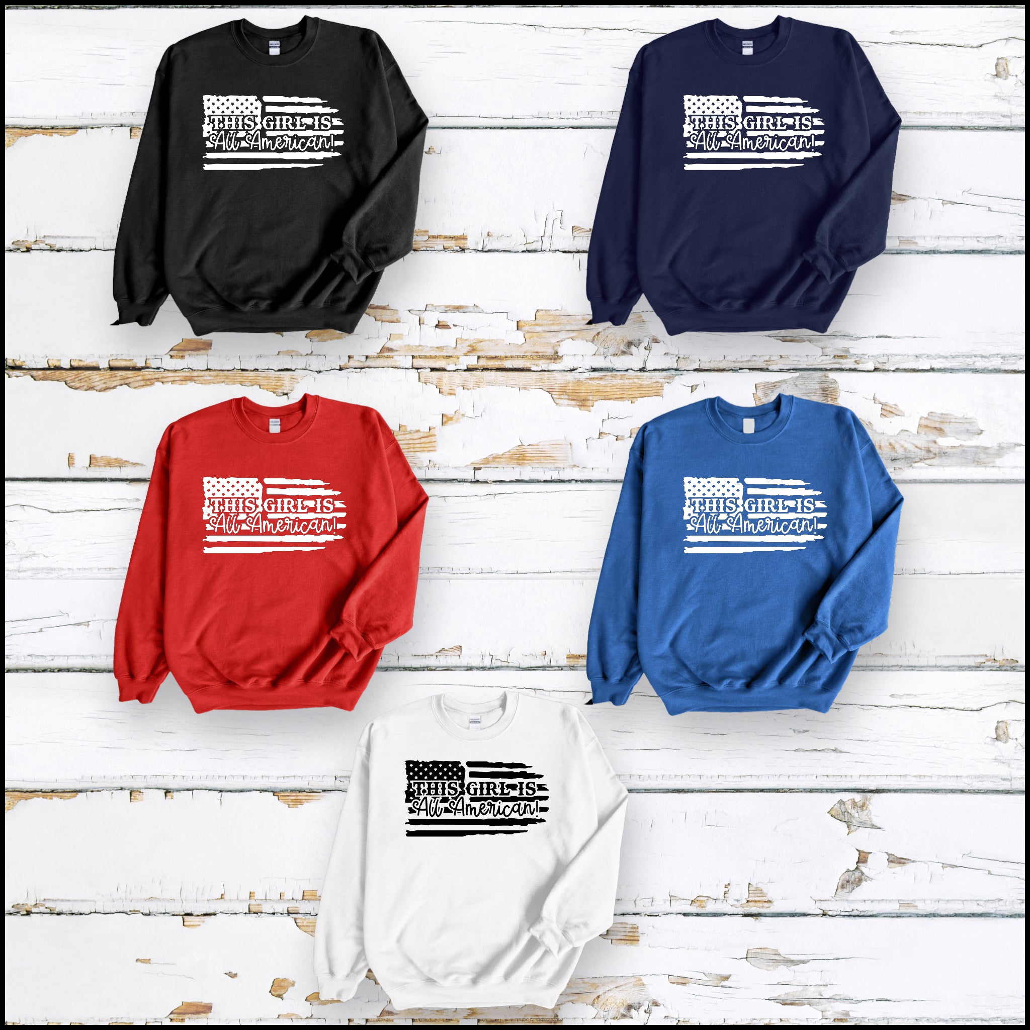 America - This Girl is All American Women's Graphic Print T-Shirt / Sweatshirt