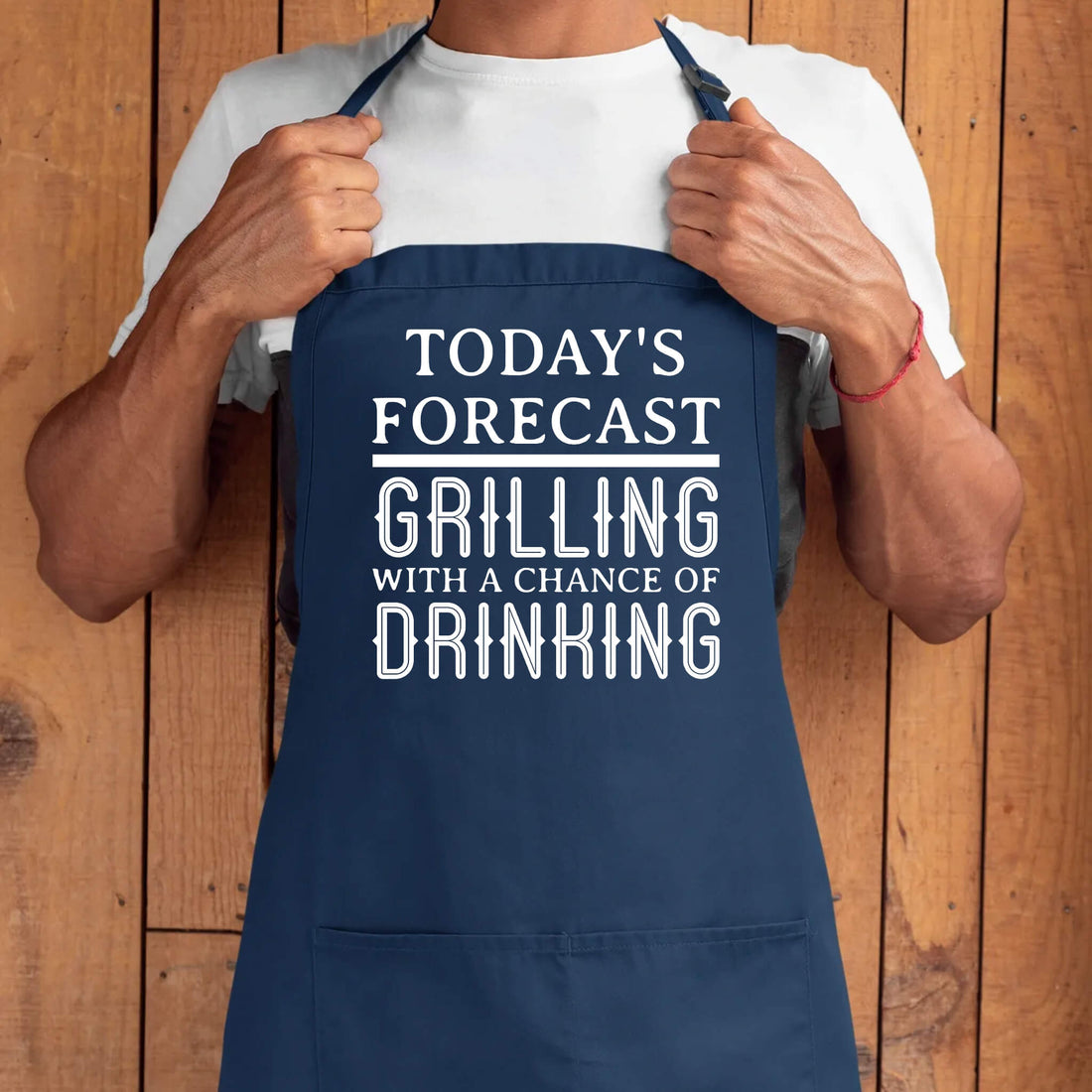 Grilling & Drinking BBQ Apron, Unisex Aprons Adjustable 2 Pockets Cooking Kitchen Apron