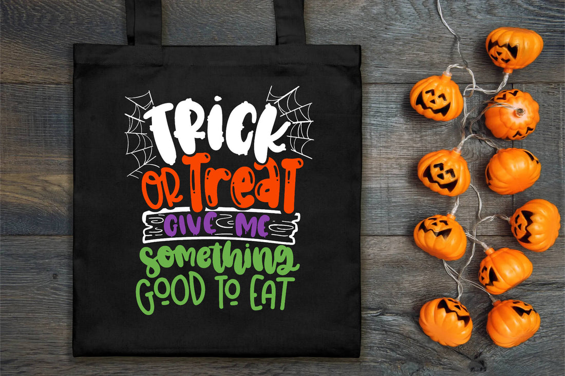 Truco o trato divertido para niños de Halloween, dame algo bueno para comer, dulces Bolsa de tela grande