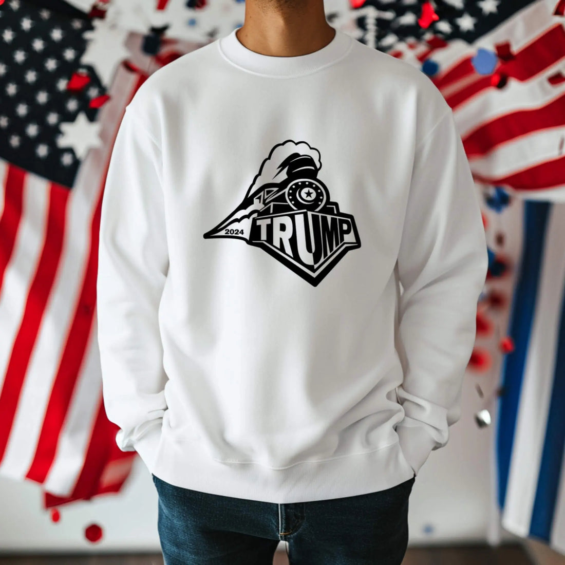 America - Trump Train Election Rally Unisex Men's Women's Graphic Print Sweatshirt TrendyCustomApparel™