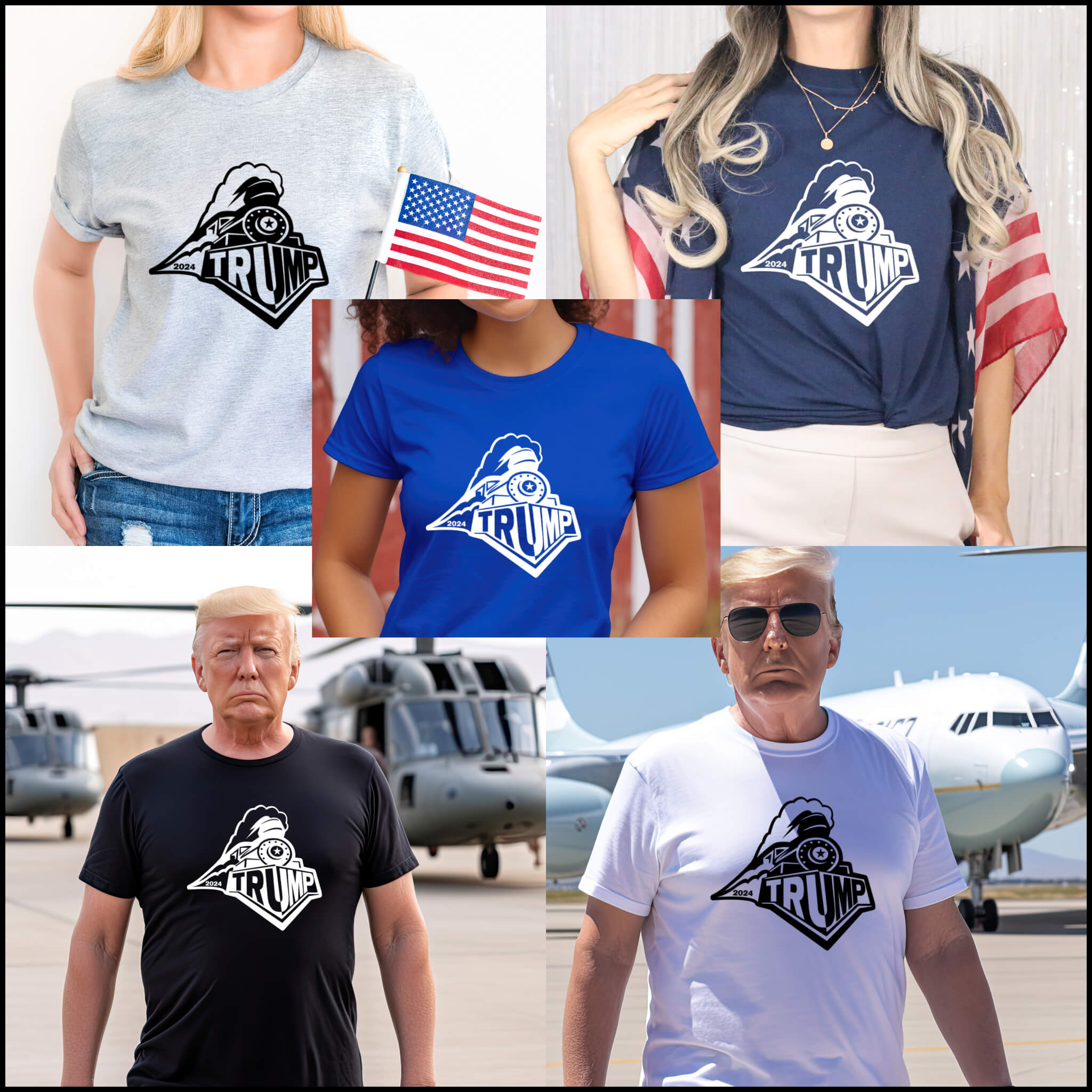 America - Trump Train 2024 Election Rally Unisex Men's Women's Graphic Print T-Shirt / Sweatshirt