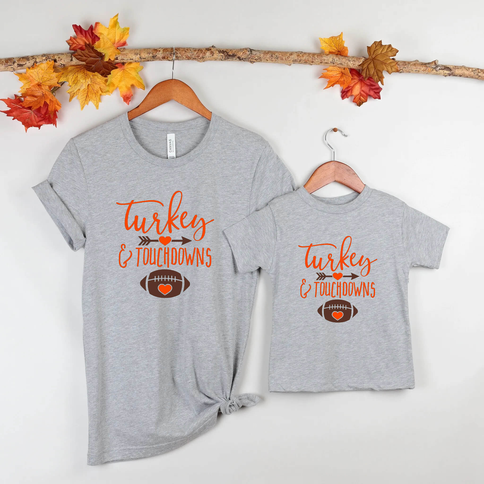 Fall Football Thanksgiving Turkey & Touchdowns Unisex Graphic Print T-Shirt