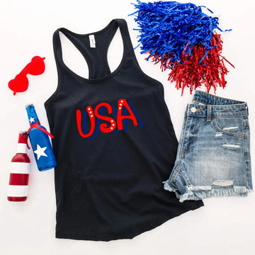4th of July – USA Patriotic Graphic Print Women’s Tank Top TrendyCustomApparel™