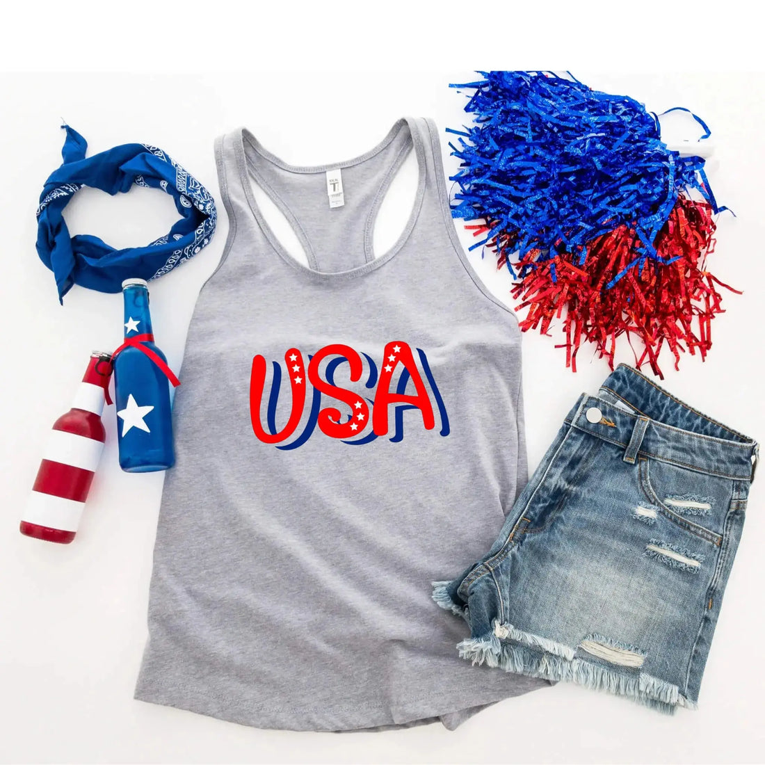 4th of July – USA Patriotic Graphic Print Women’s Tank Top TrendyCustomApparel™