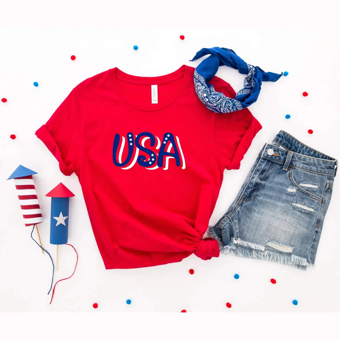 4th of July – USA Patriotic Graphic Print Unisex, Men's, Women’s T-Shirt TrendyCustomApparel™