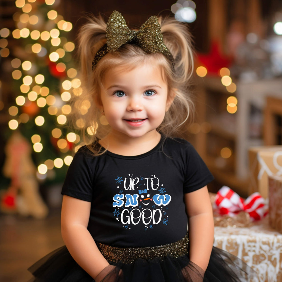 Christmas Up To Snow Good Camiseta con estampado gráfico para niño/niña