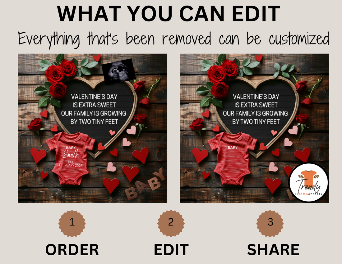 Digital Valentine's Pregnancy Announcement, Extra Sweet, Customizable February Themed, Personalized Editable Template