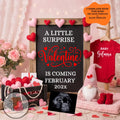 Valentine's Day Pregnancy Announcement Template, A Little Surprise Baby Reveal, Canva Editable, Gender Neutral, Instant Digital Download TrendyCustomApparel™